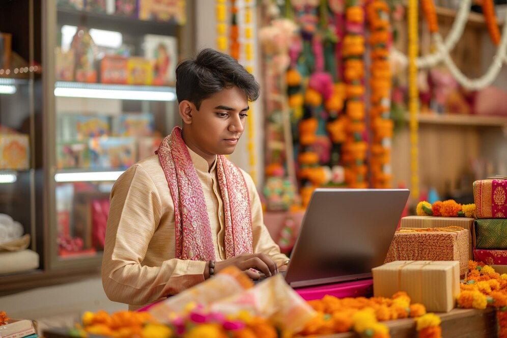young indian man working